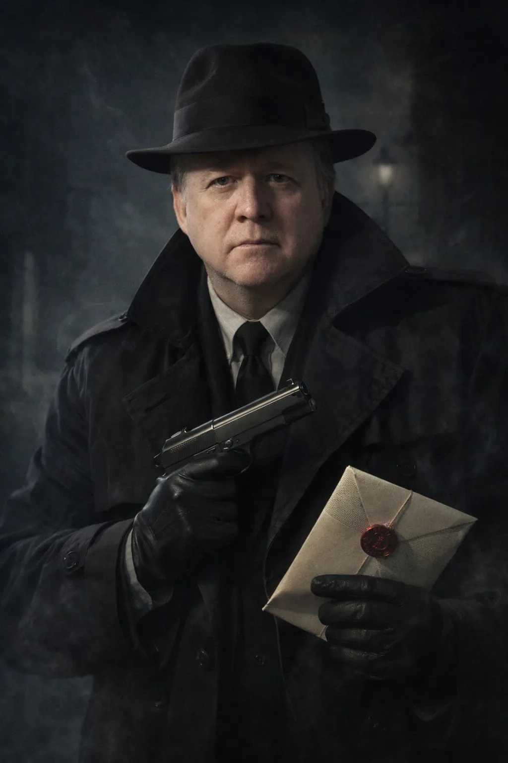 Professor Austin in cloak and dagger field operative attire