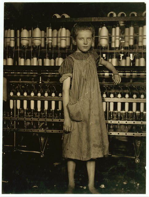 Lewis Hine Addie Card 12 year old spinner North Pownal Cotton Mill Vermont 1910 NCLC Library of Congress