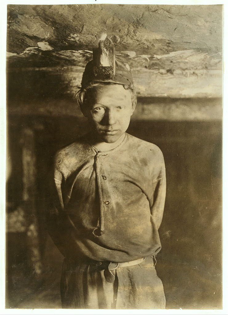 Lewis Hine trapper boy Turkey Knob Mine MacDonald West Virginia coal mine 1908 NCLC Library of Congress