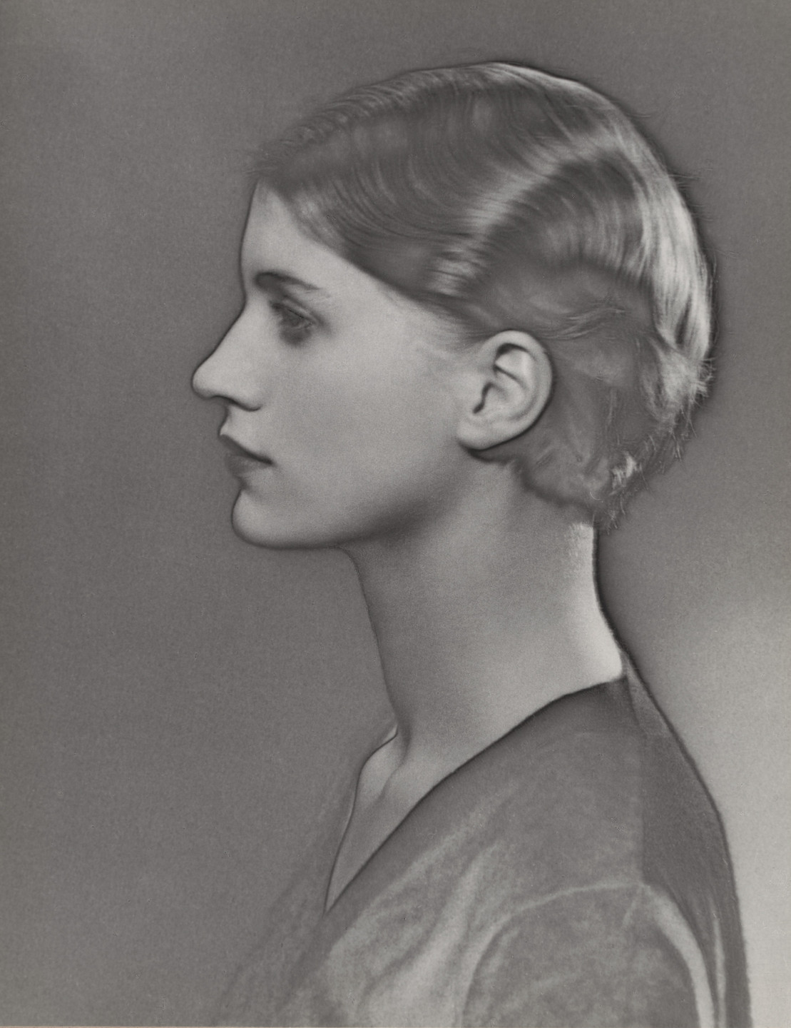 Man Ray, solarized portrait of Lee Miller, 1929 — photographic solarization technique creating ghostly doubled outline