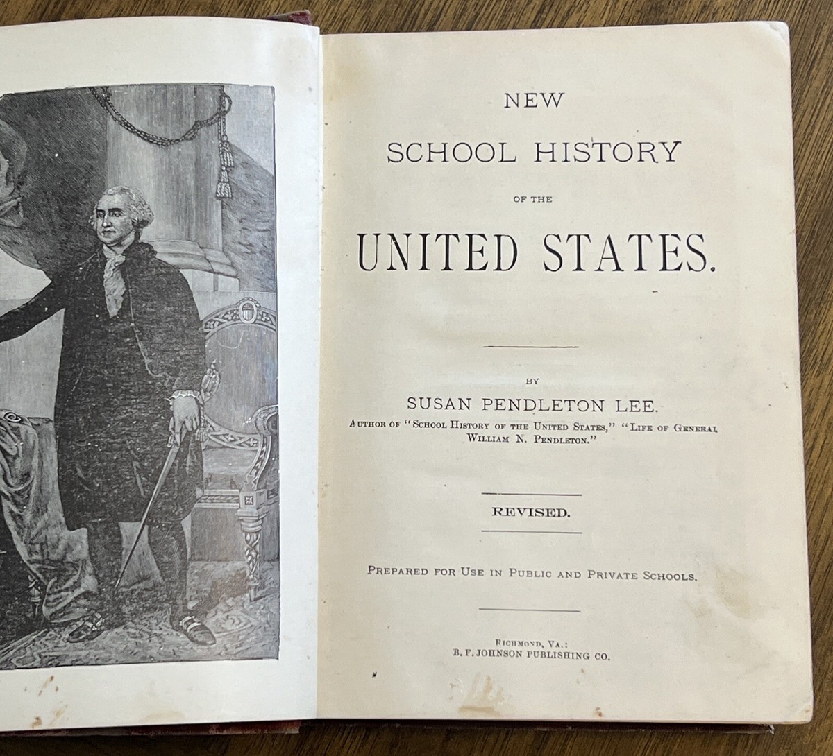 Susan Pendleton Lee's A School History of the United States textbook cover
