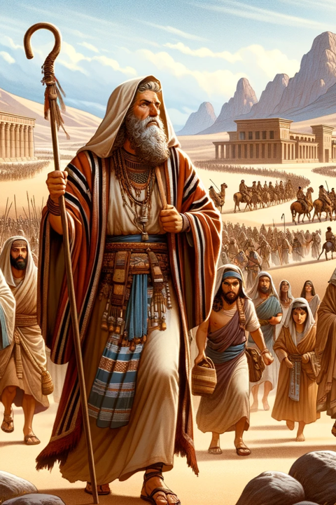 Moses leading Israelites out of Egypt