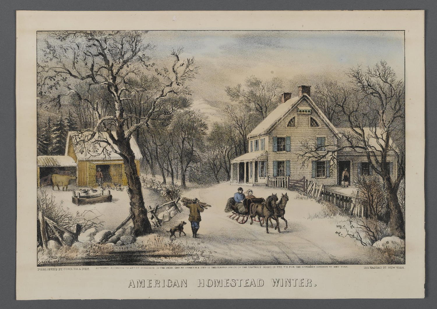 Currier & Ives: American Homestead — idealized rural family scene