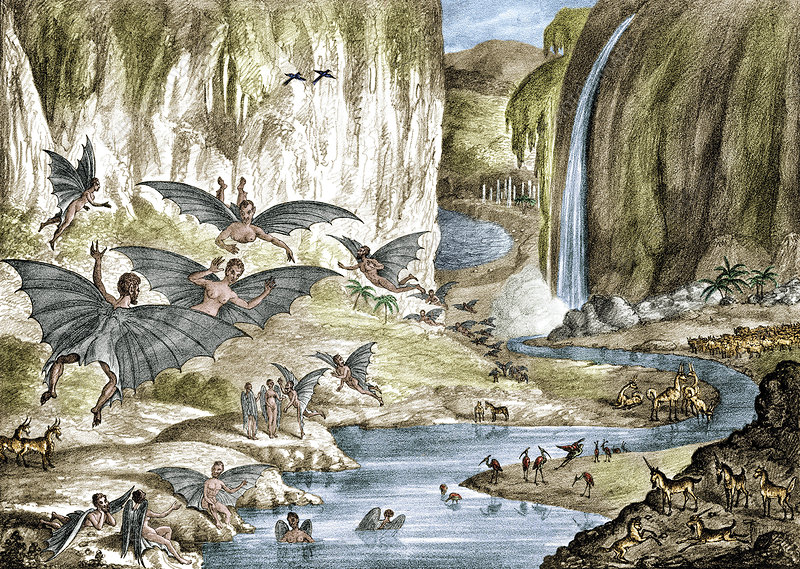 Close-up detail from the Great Moon Hoax illustration