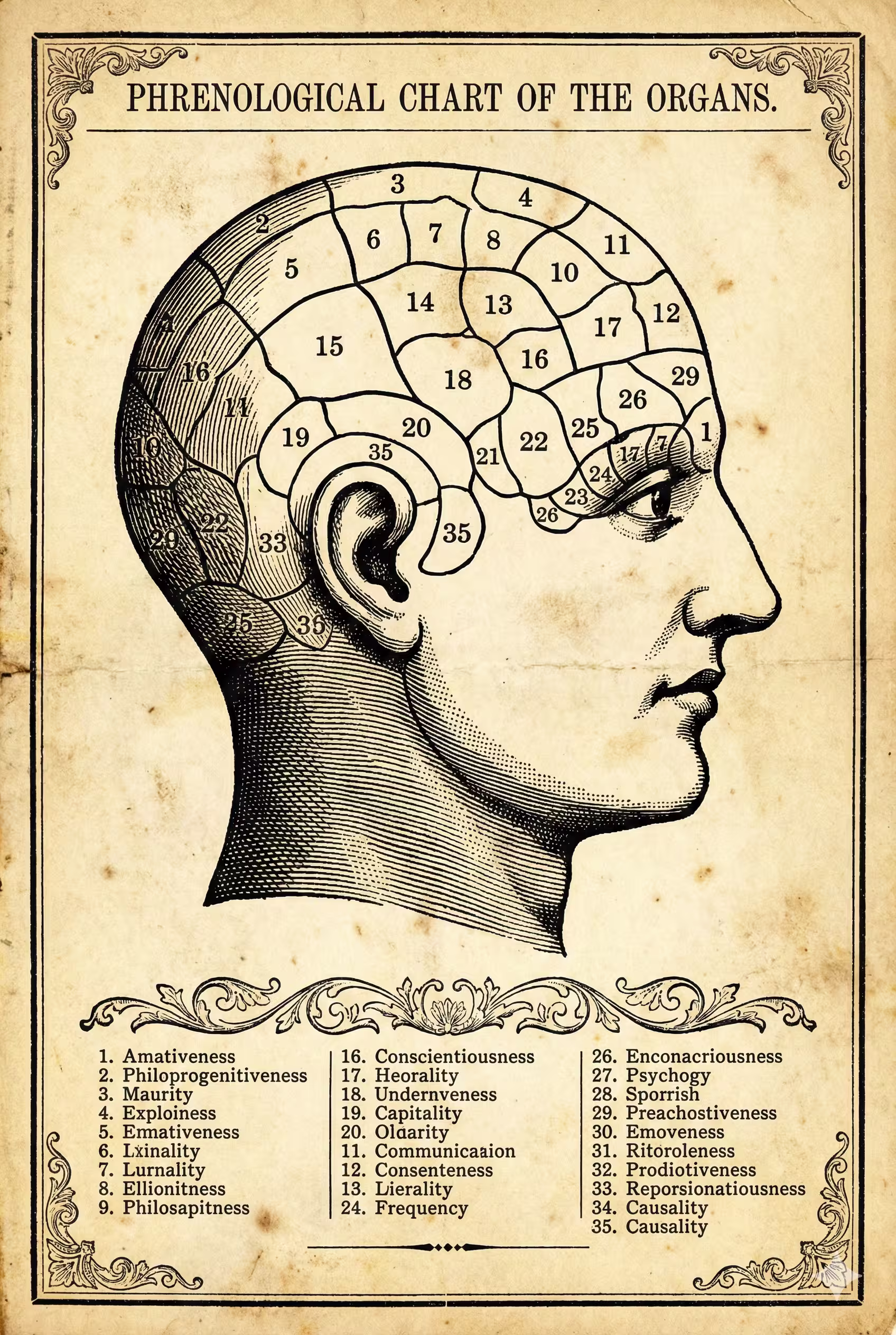 Phrenology Chart