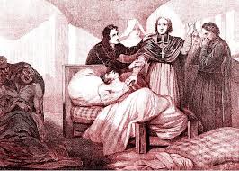 Illustration of cholera victim