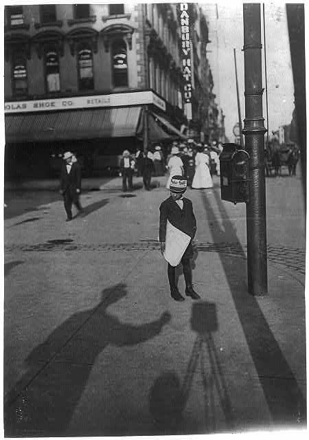 Lewis Hine newsboy Indianapolis John Howell 1908 NCLC Library of Congress