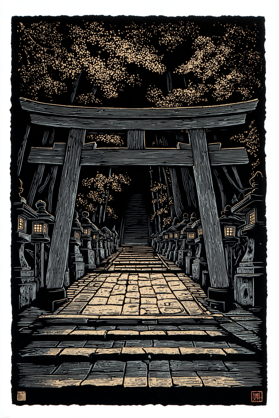 Yasukuni Shrine Tokyo Japan prime minister visits war criminals diplomatic controversy — woodcut illustration