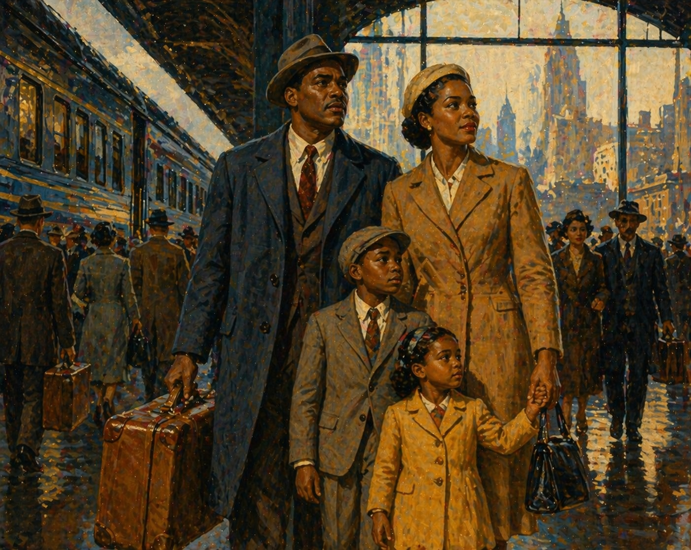 African American Great Migration map showing population movement from South to North 1910-1970