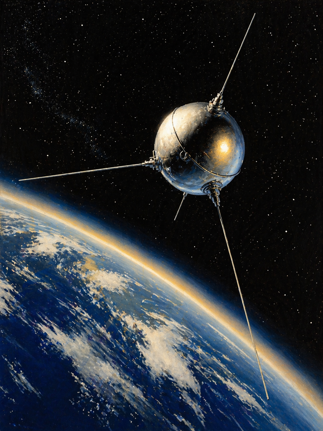 Sputnik 1 Soviet satellite replica museum display