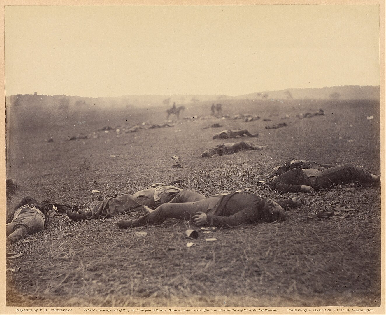 A Harvest of Death by Timothy O'Sullivan/Alexander Gardner, Gettysburg, July 1863