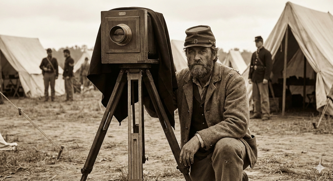 Civil War photographer at work