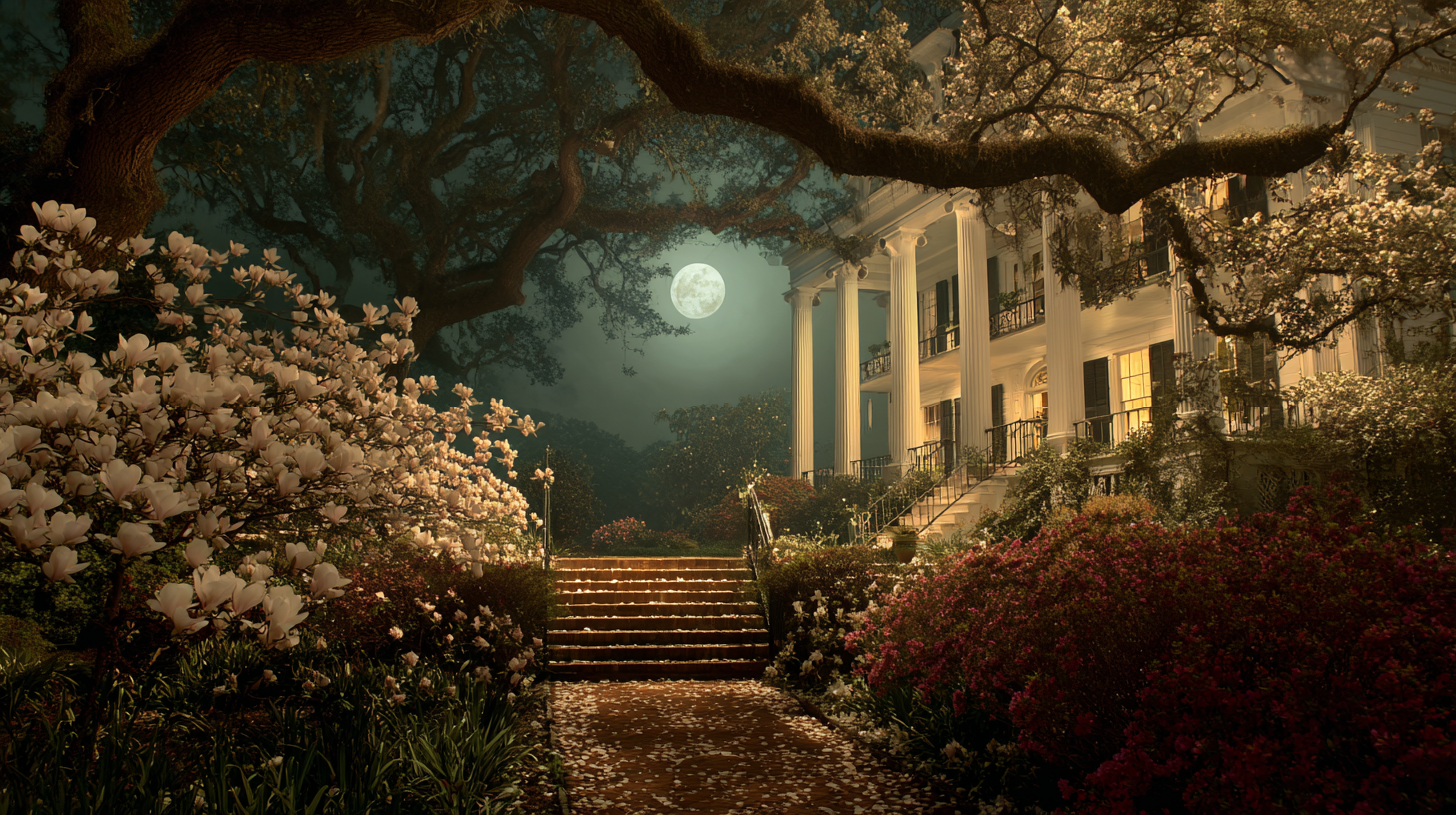 Moonlight and Magnolias romanticized imagery