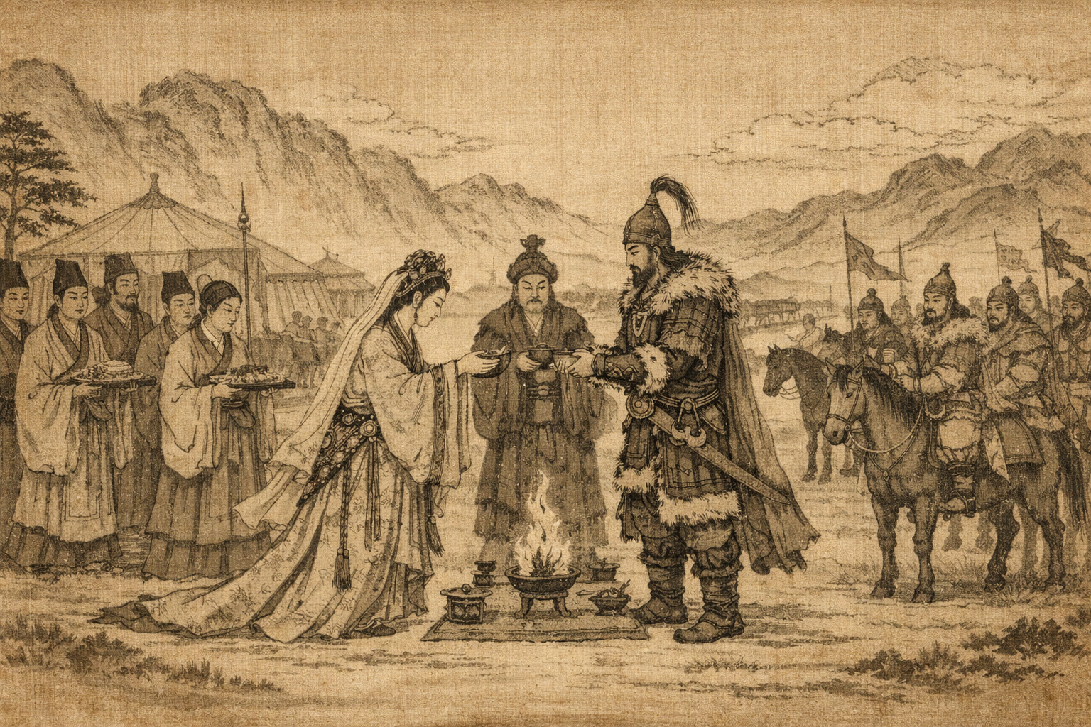 Heqin marriage alliance Han dynasty Xiongnu diplomacy princess tribute