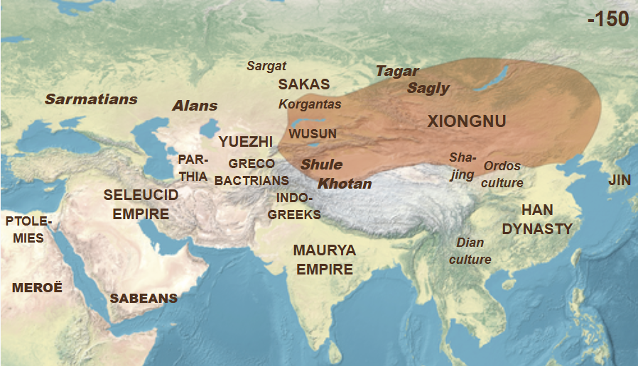 Xiongnu map steppe nomad territory northern China Han dynasty