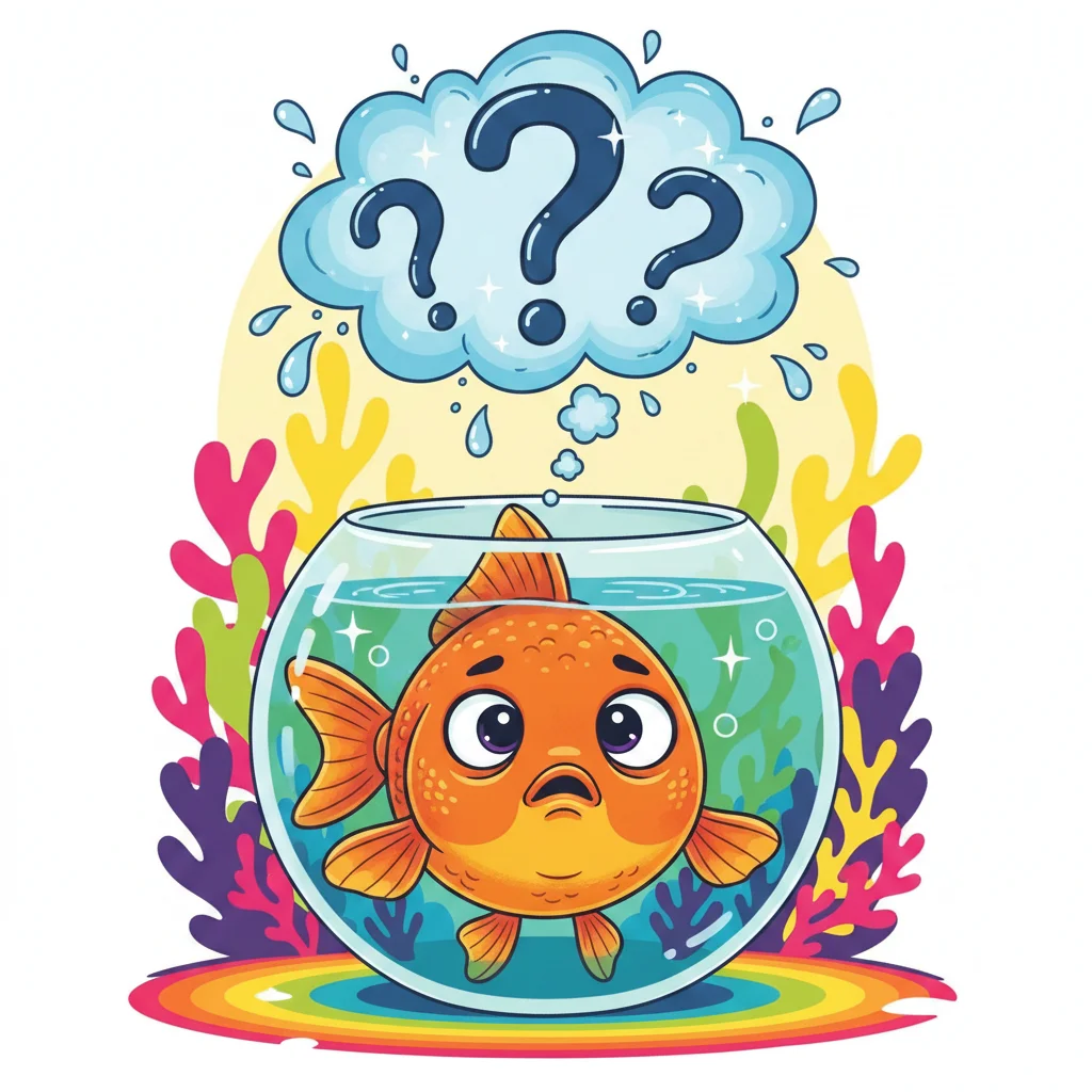 Goldfish in bowl pondering water
