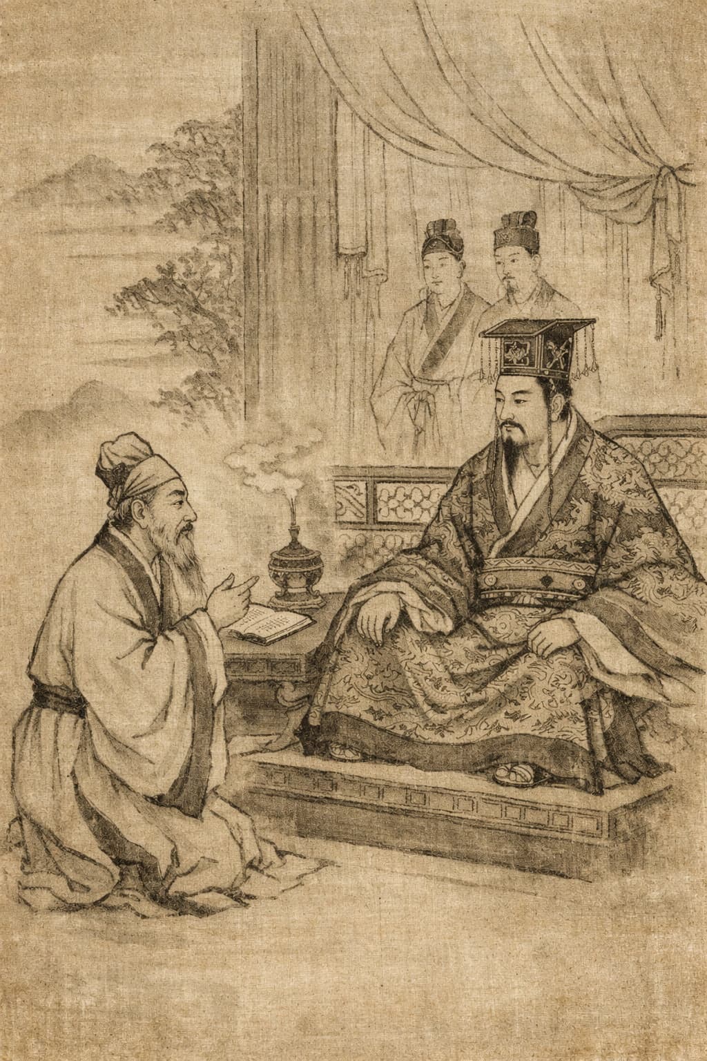 Confucian scholars advising Emperor Wu