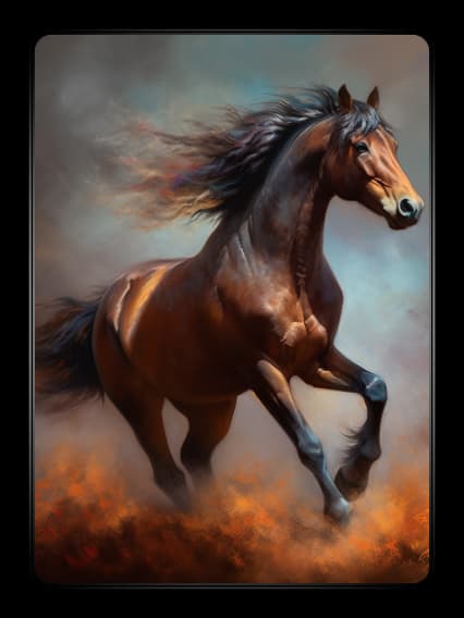 Galloping horse symbolizing constant transformation