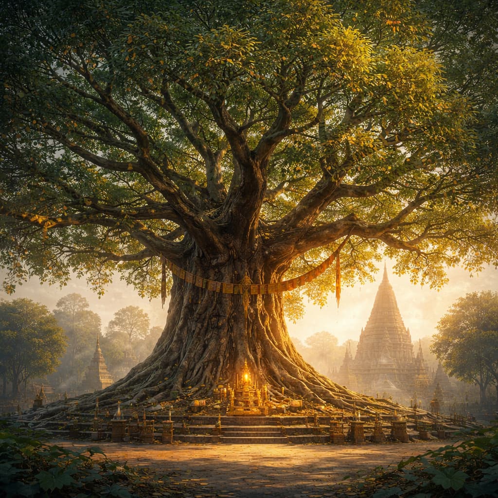 Bodhi Tree at Bodh Gaya, site of the Buddha's awakening