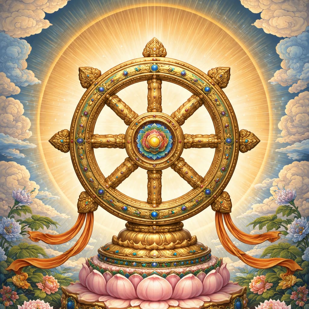 Dharmachakra (Wheel of Dharma) with eight spokes