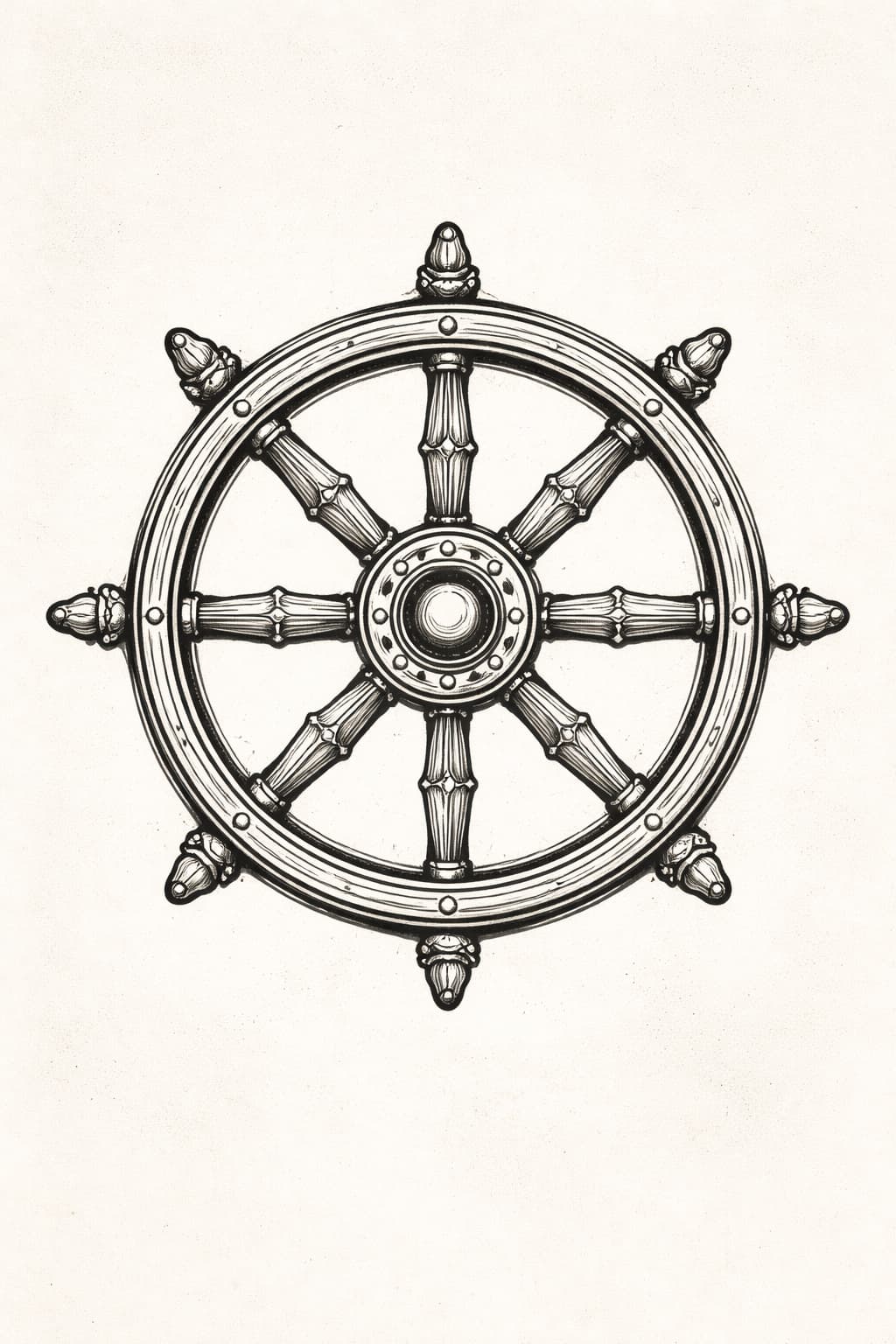 Dharma Wheel symbol representing the Eightfold Path