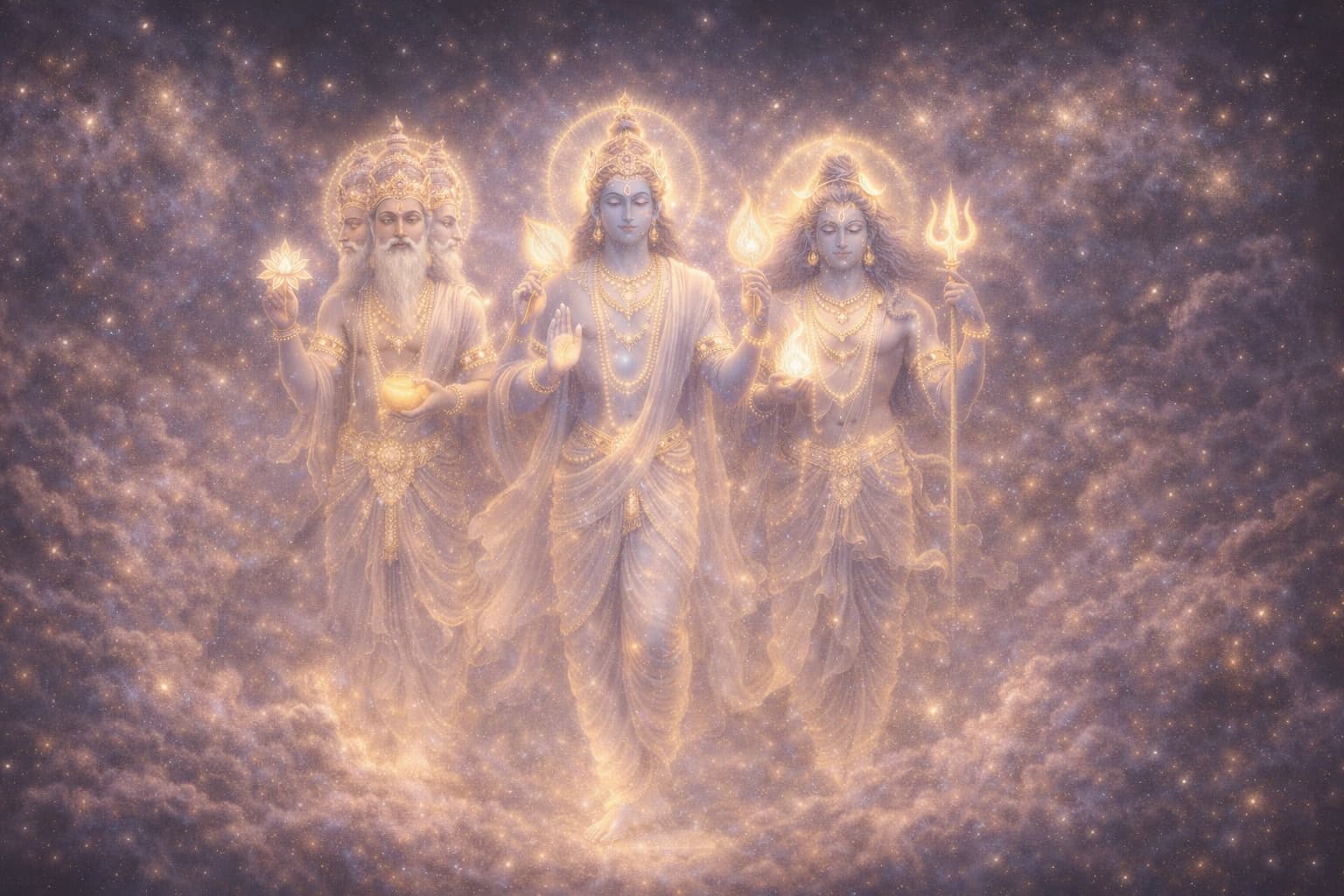 The Trimurti: Brahma, Vishnu, and Shiva